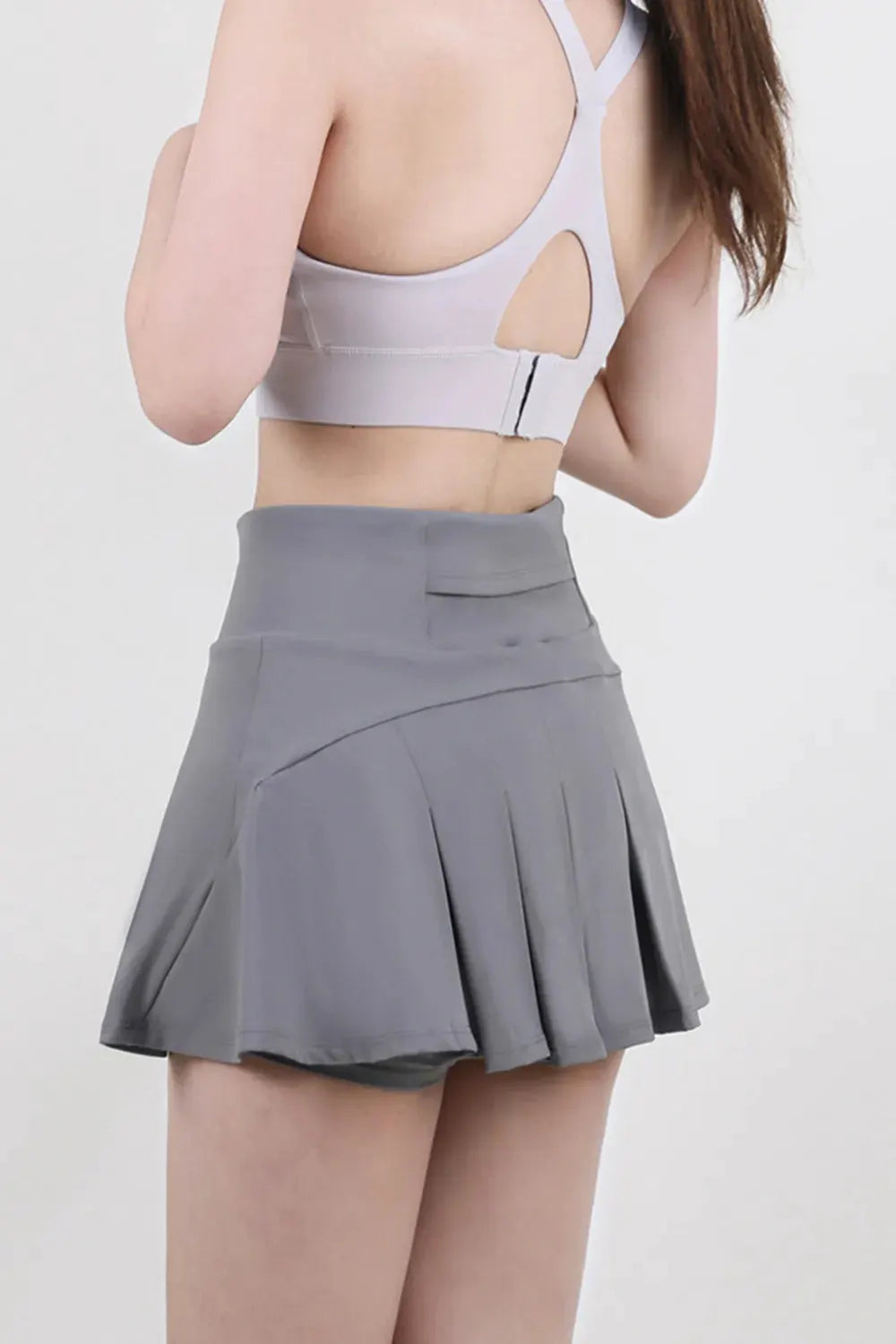 High Waist Pleated Active Skort by Partner Label