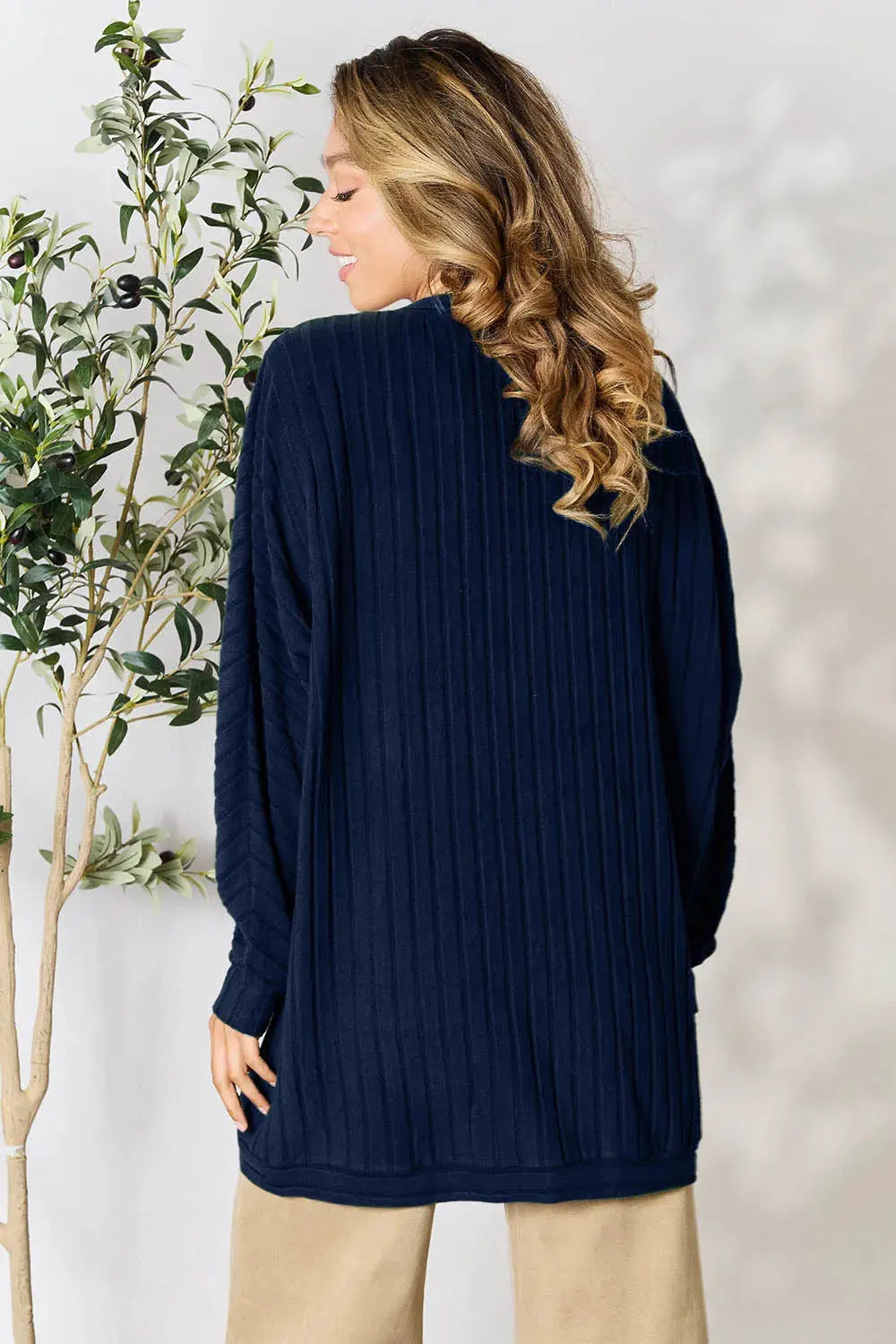 Basic Bae Full Size Ribbed Cocoon Cardigan by Basic Bae