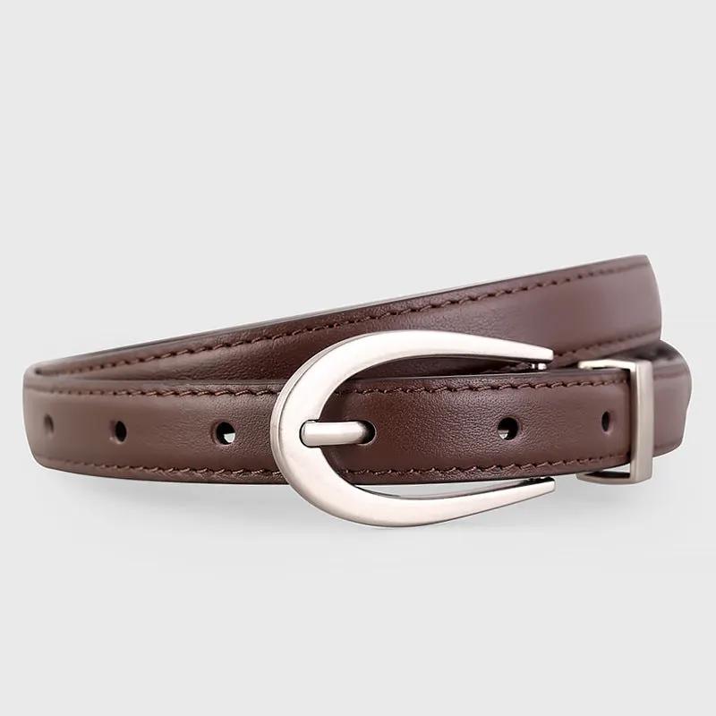 Leather Skinny Belt by Trendsi