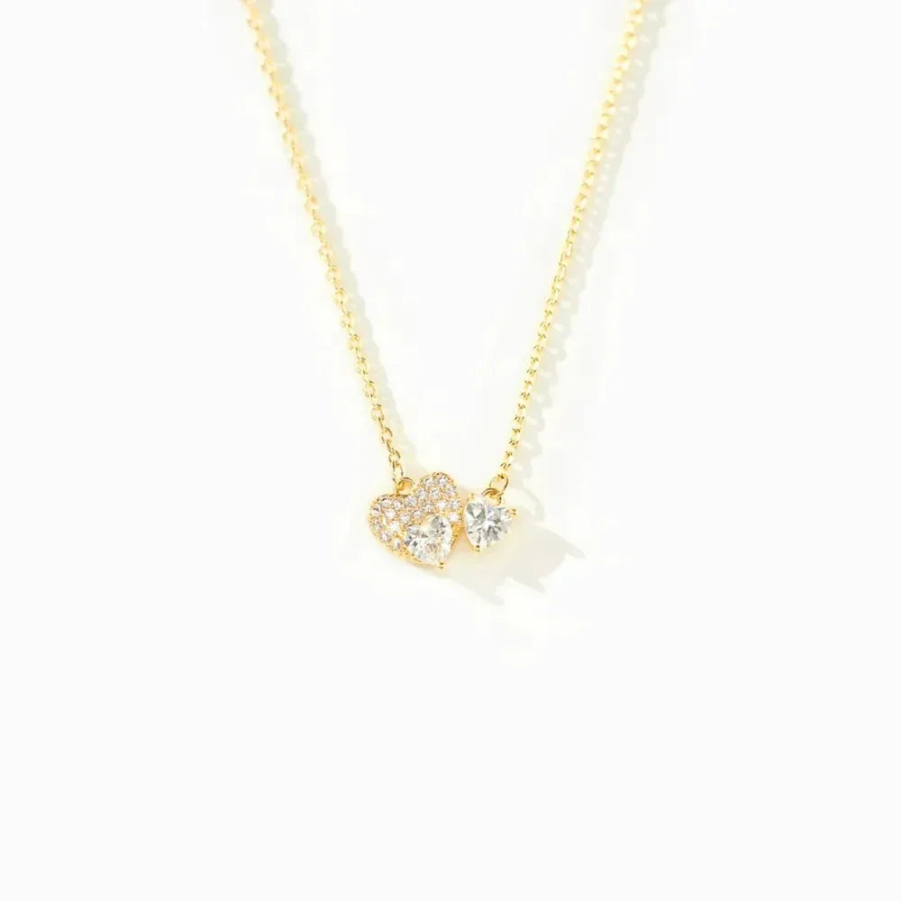 18K Gold-Plated 925 Sterling Silver Zircon Heart Necklace by Partner Label