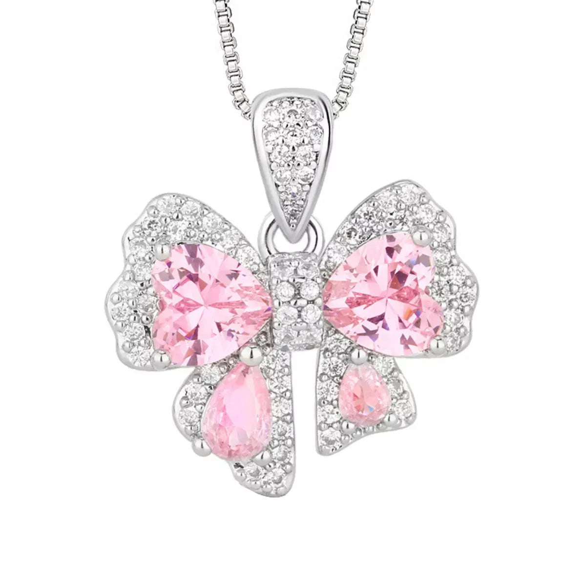 Zircon Bow Pendant Necklace by Partner Labels