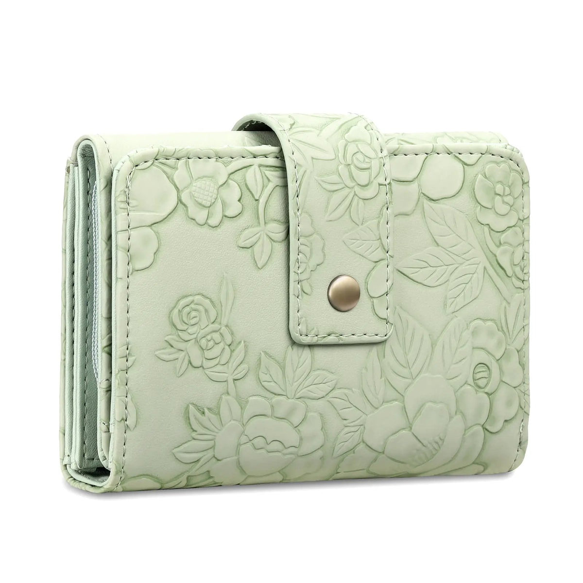 Floral Embossed Leather Wallet by Partner Label