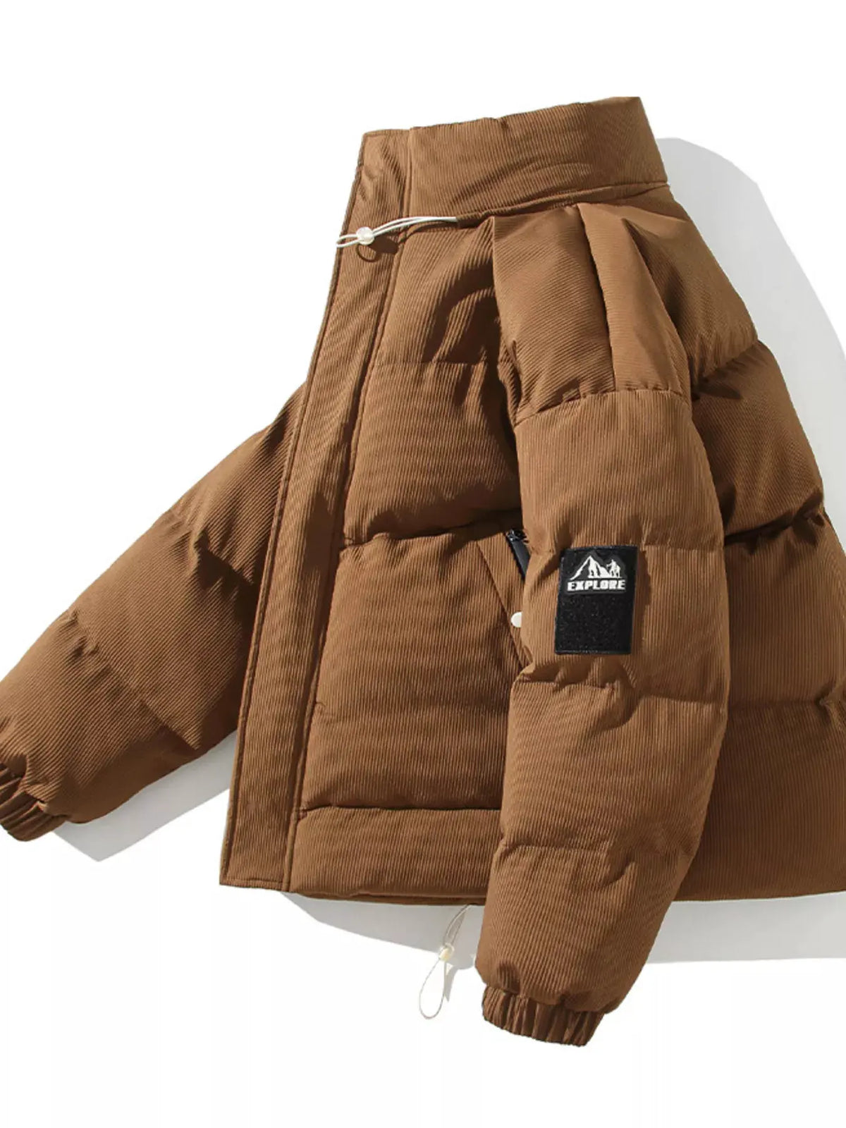 Men's Plus Size Zip Up Long Sleeve Puffer Jacket by Partner Label