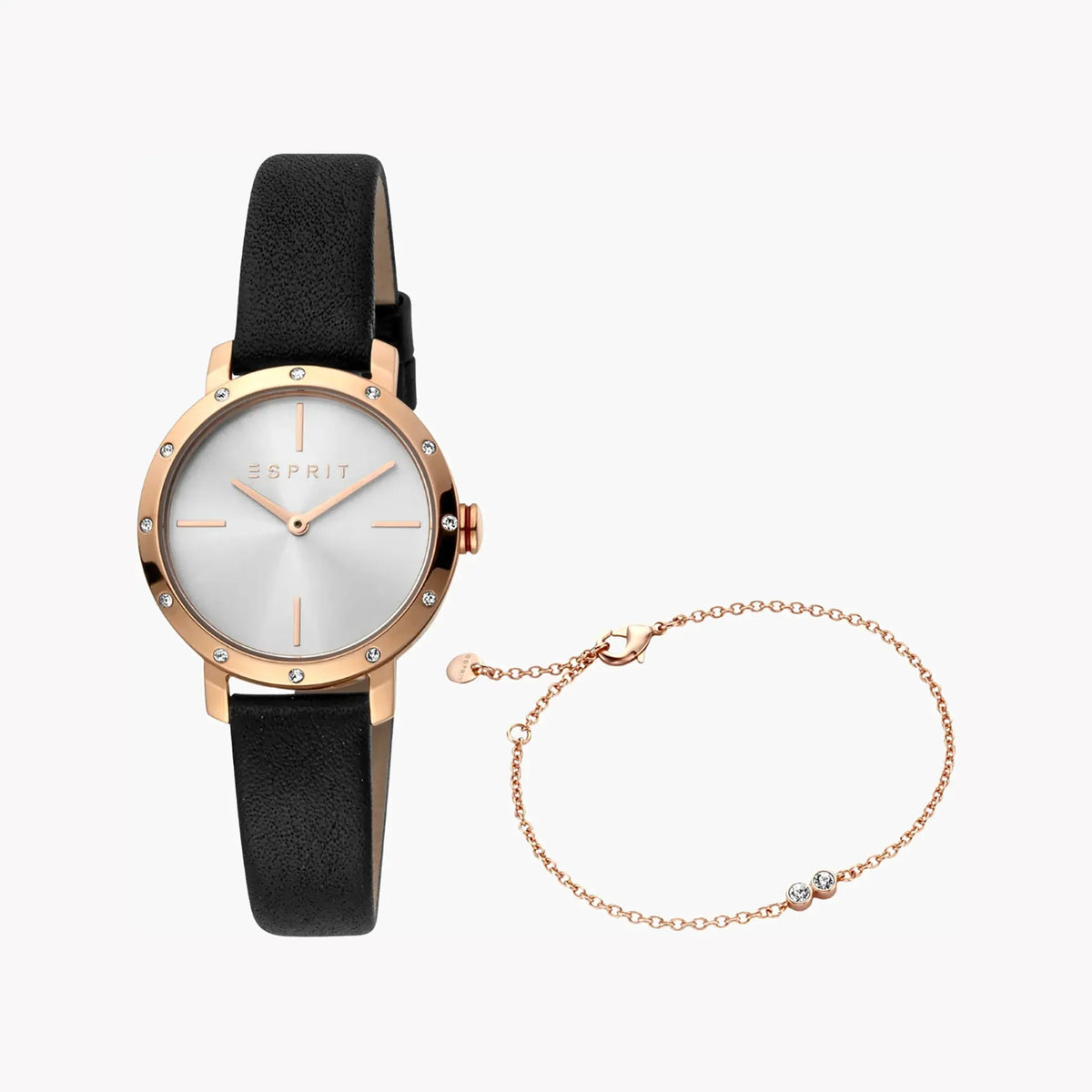 Esprit Women's Black Leather Watch, Silver Dial | Es1l050m0025 by ESPRIT
