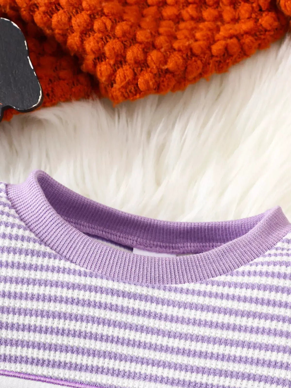 Children's Halloween Pumpkin Striped Long Sleeve Pajama Set by Trendsi