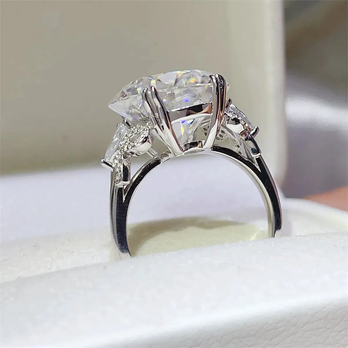 10 Carat Moissanite 925 Sterling Silver Ring by Partner Label
