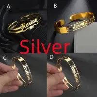 Customized Name Bracelet Personalized Custom Bangles Stainless Steel Jewelry by Maiden-Art