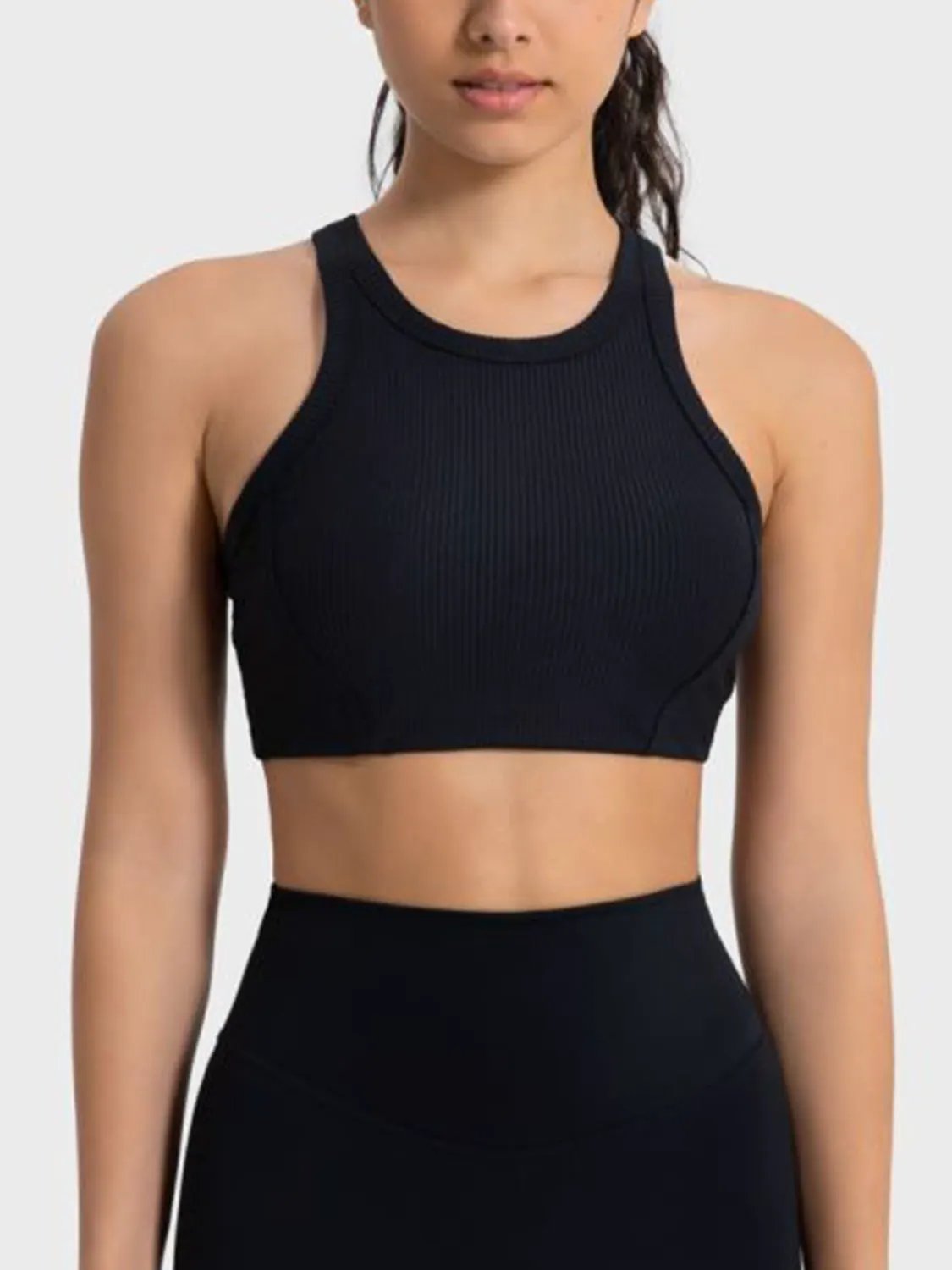 Millennia Wide Strap Cropped Sport Tank by Millennia