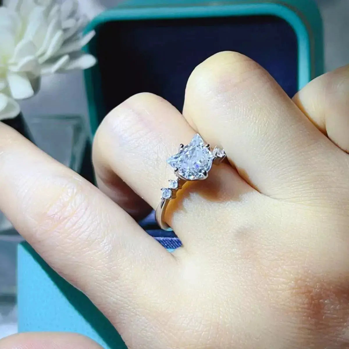 2 Carat Moissanite 925 Sterling Silver Ring by Partner Label