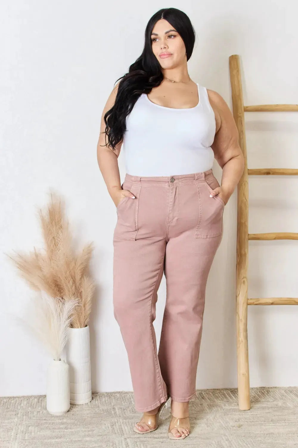 RISEN Full Size High Rise Ankle Flare Jeans by RISEN