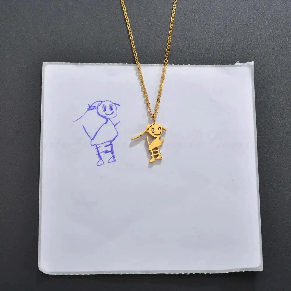 CREATE YOUR OWN DESIGN & DRAWINGS - Doodle Drawing Necklace - custom necklace by Maiden-Art
