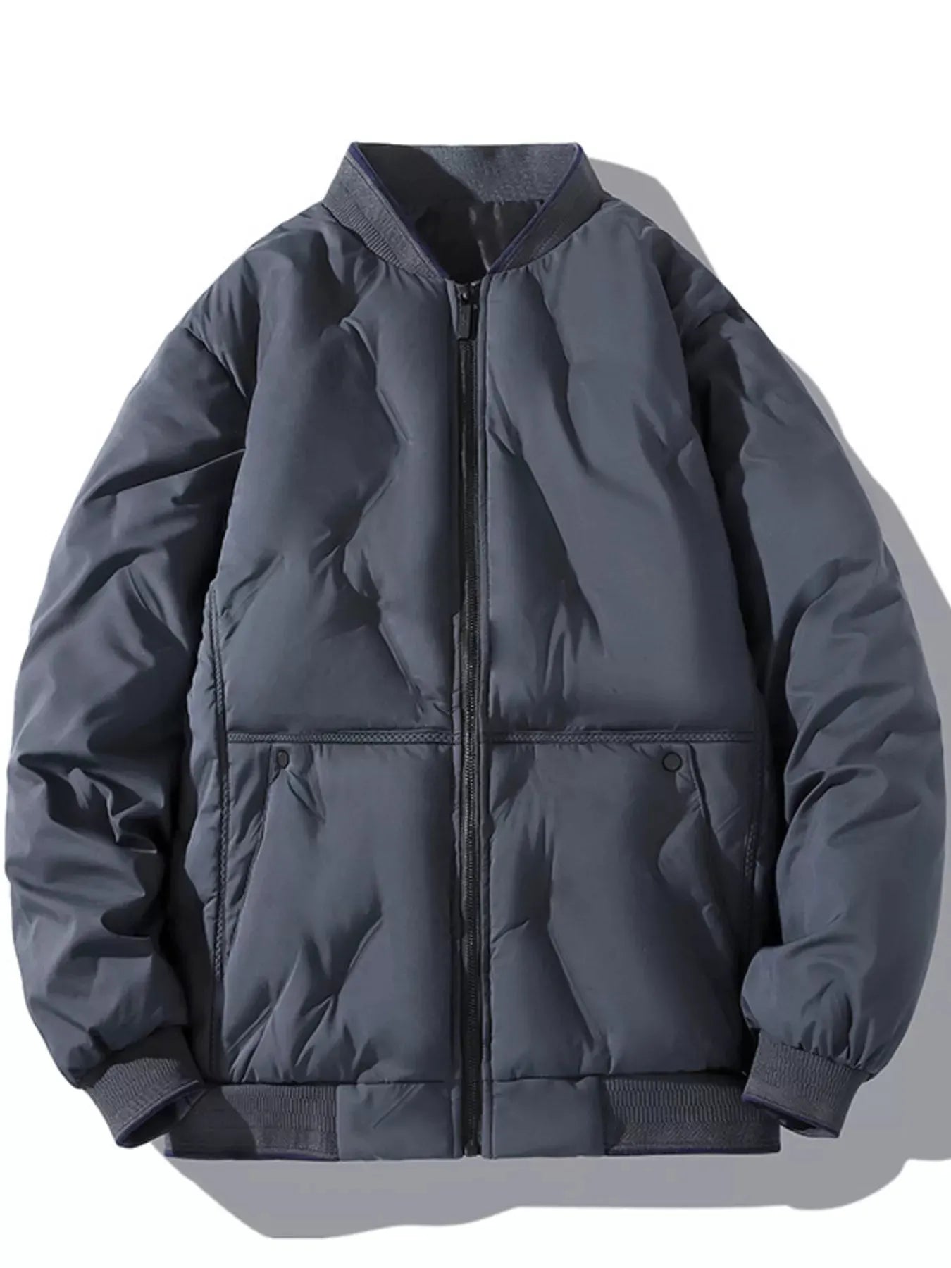 Men's Plus Size Padded Zip Up Bomber Jacket by Partner Label