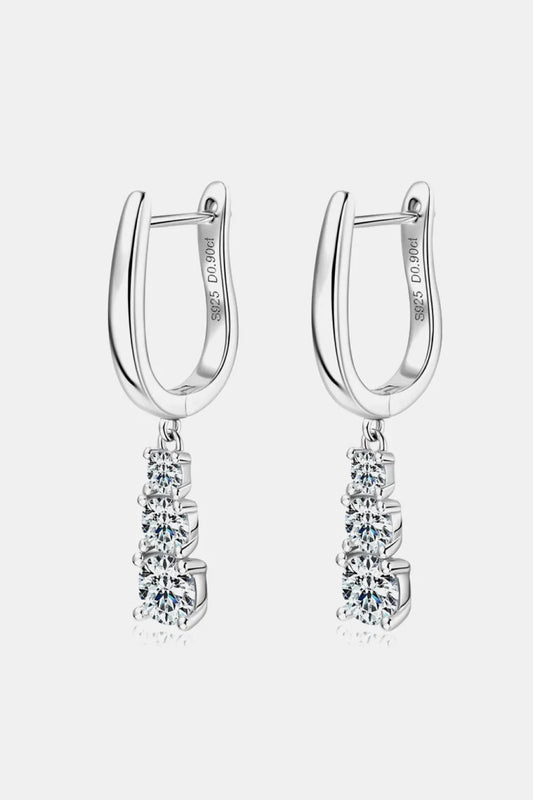 1.8 Carat Moissanite 925 Sterling Silver Drop Earrings by Partner Label