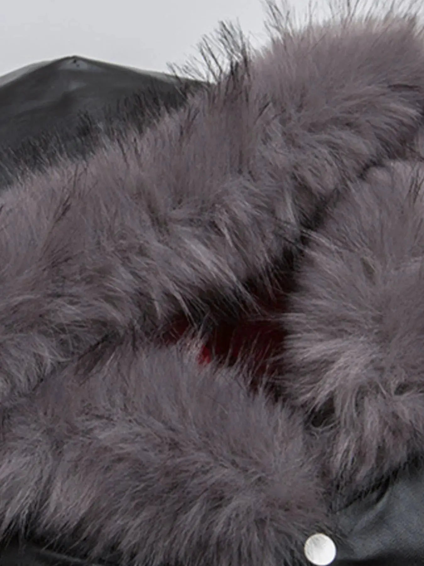Men's Leather Bomber Jacket with Faux Fur Hood by Partner Label
