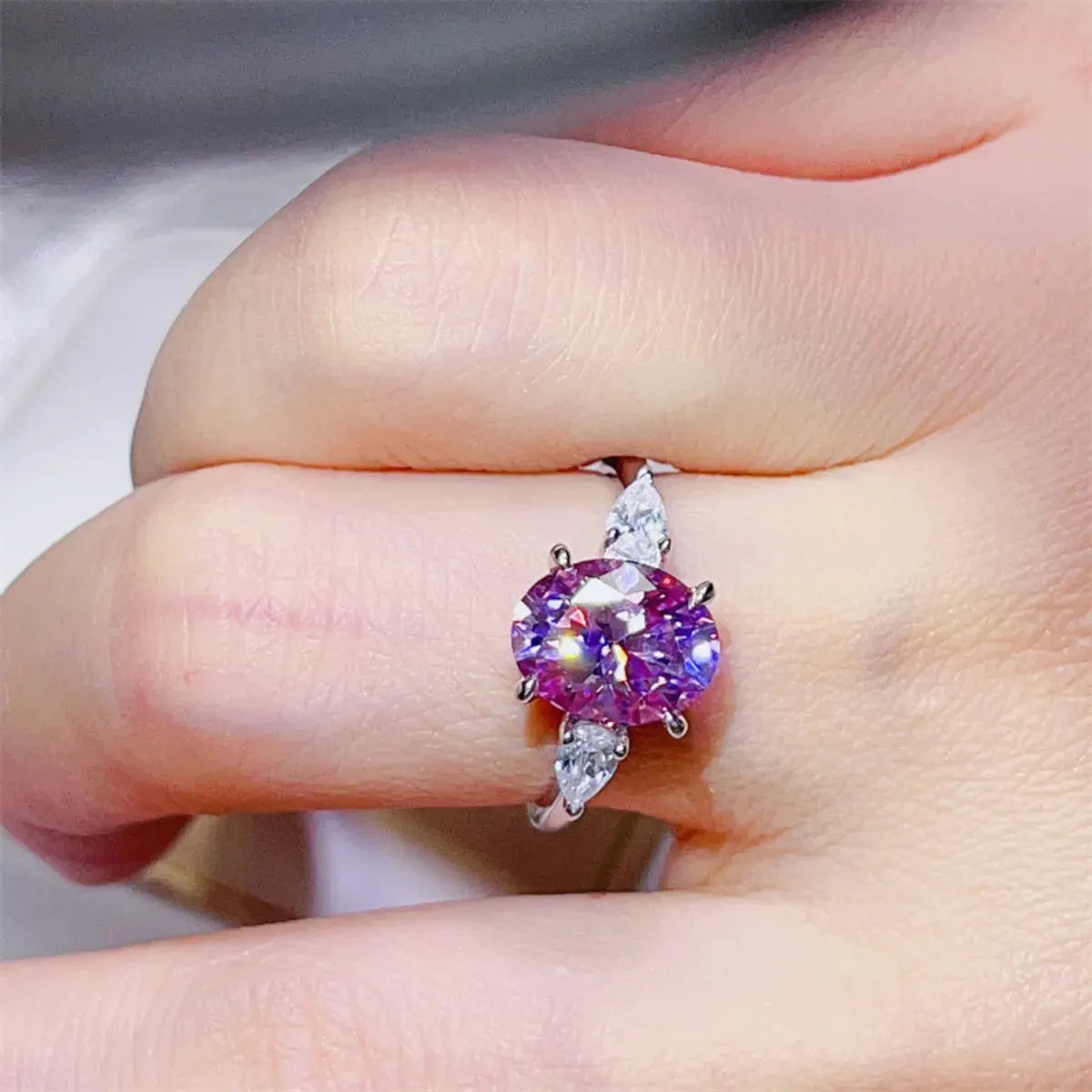 3 Carat Moissanite 925 Sterling Silver Ring by Partner Label
