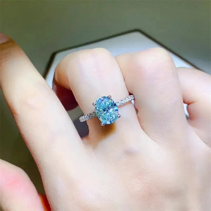 2 Carat Moissanite Zircon 925 Sterling Silver Ring by Partner Label