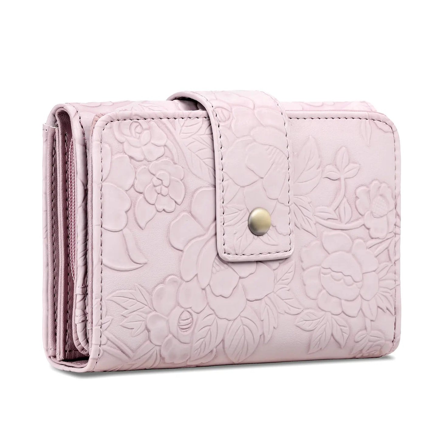 Floral Embossed Leather Wallet by Partner Label