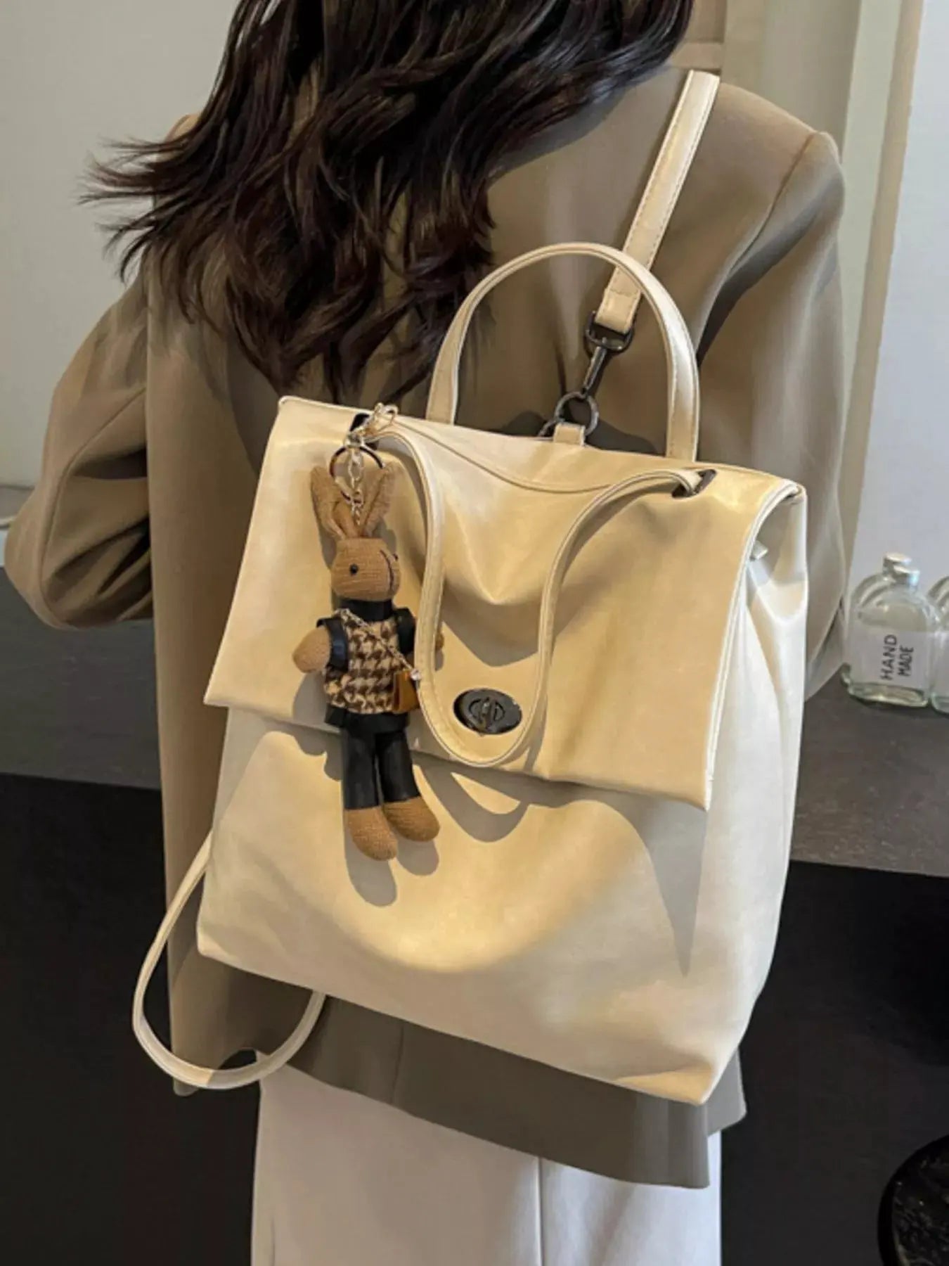 Leather Flap Backpack Bag by Partner Label