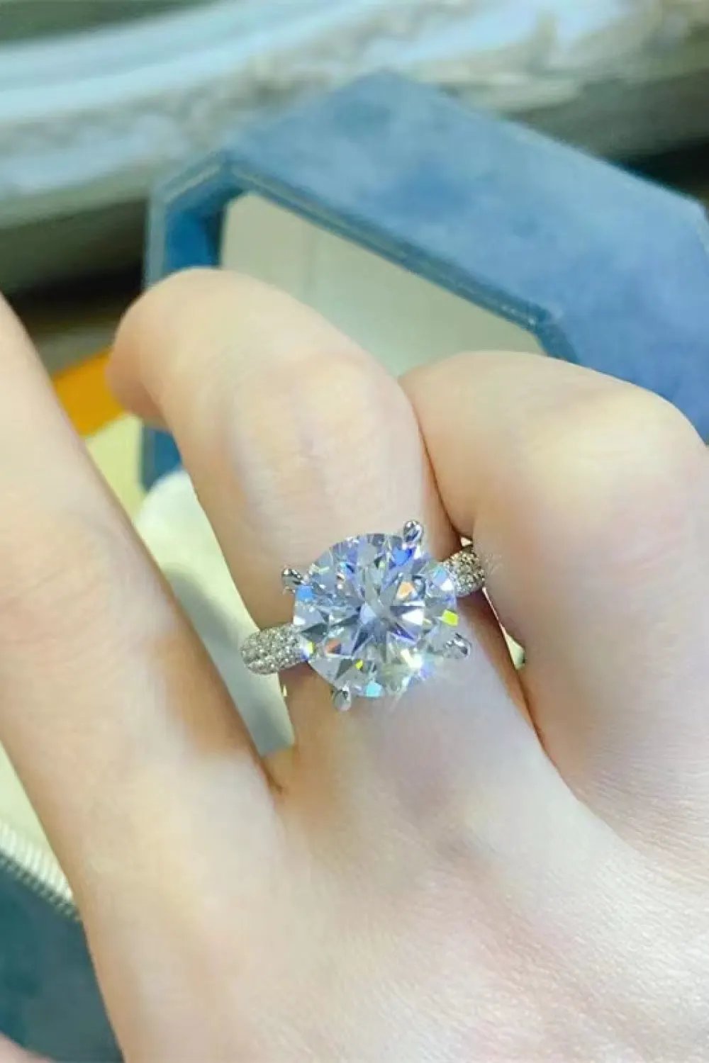 5 Carat Moissanite 925 Sterling Silver Ring by Partner Label