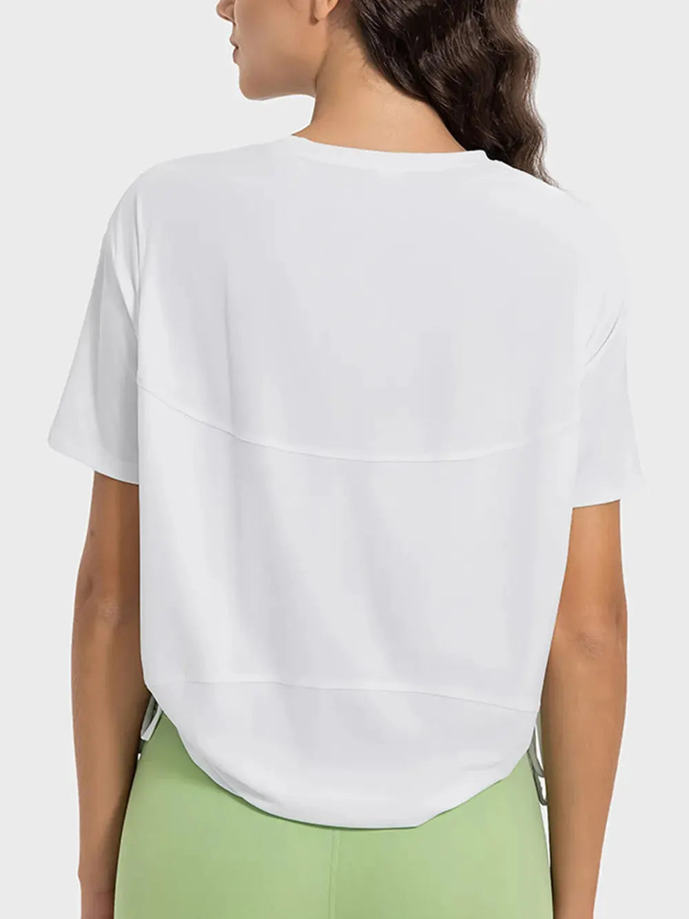 Millennia Drawstring Round Neck Short Sleeve Active T-Shirt by Millennia