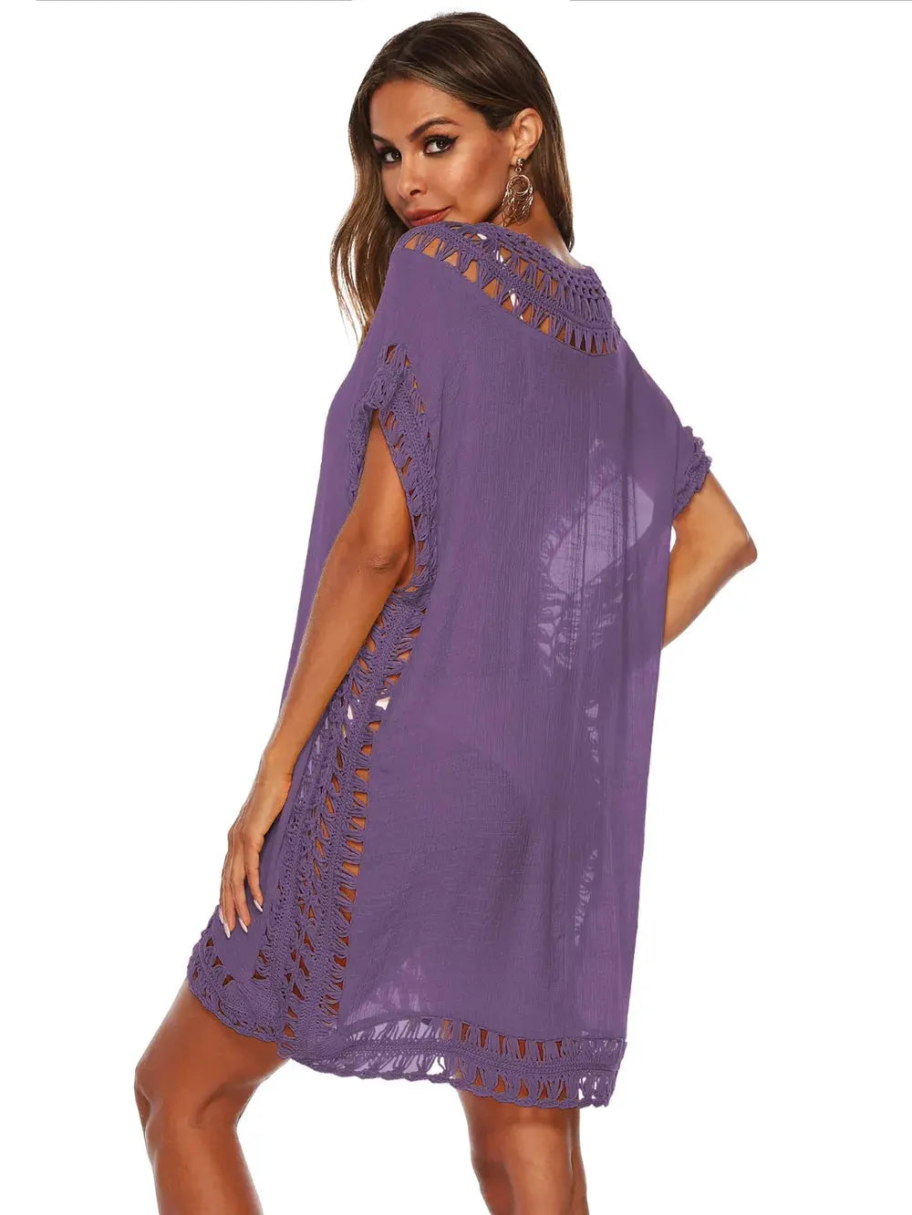 Cutout V-Neck Short Sleeve Cover-Up by Partner Labels