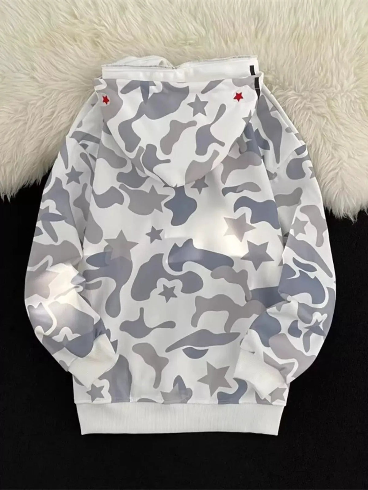 Men's Camo Print Zip-Up Hoodie by Partner Label