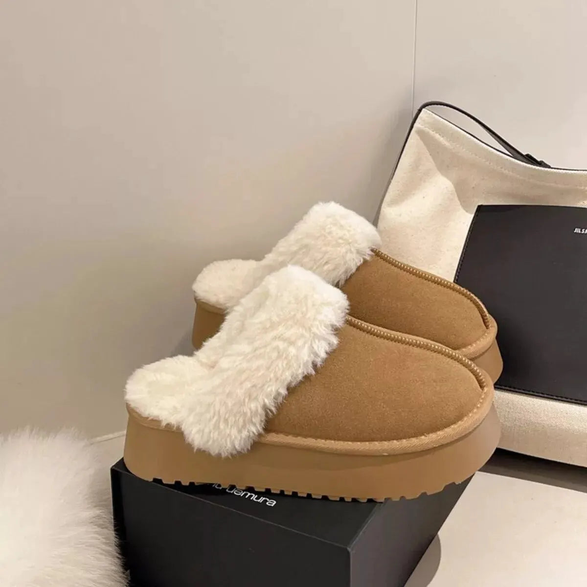 Round Toe Platform Slippers by Partnel Label