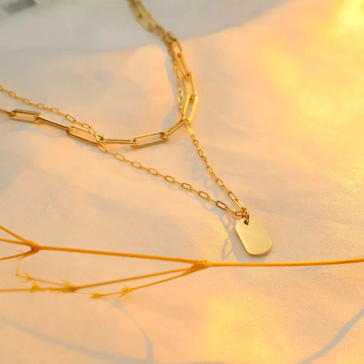 18K Gold-Plated Double Layered Necklace by Partner Labels