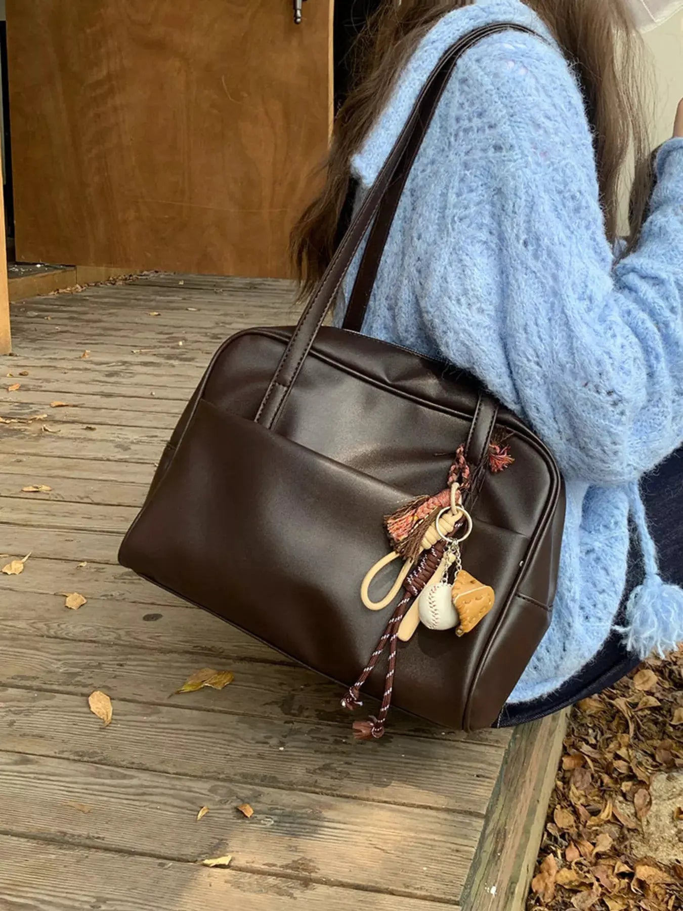 Classic Style Faux Leather Tote Bag by Partner Label