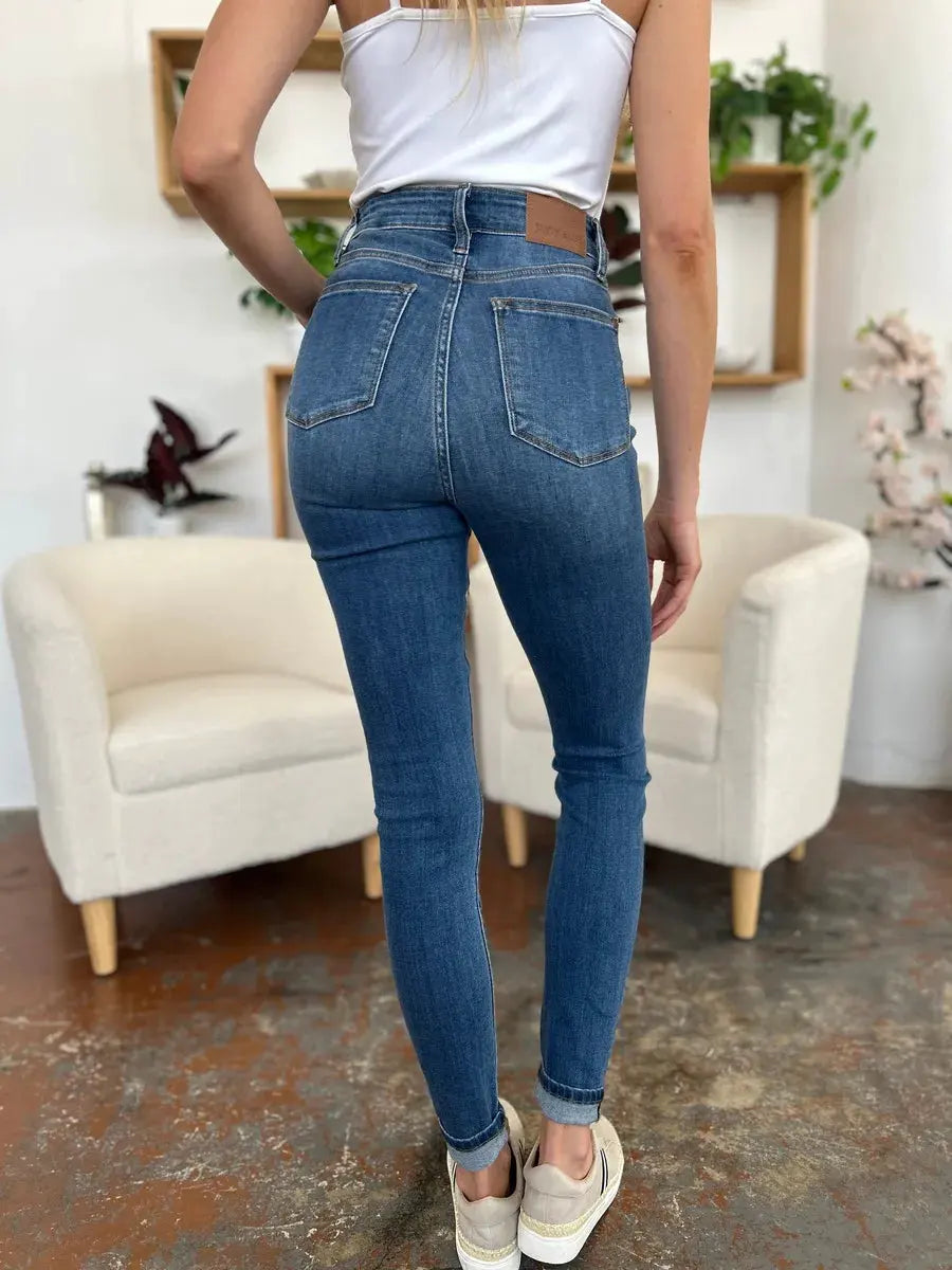 Judy Blue Full Size Cuffed Hem Skinny Jeans by Judy Blue
