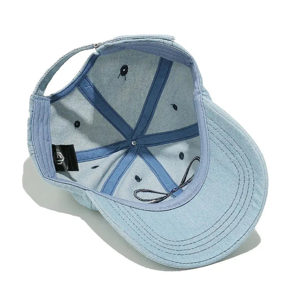 Bow Embroidered Denim Baseball Cap by Partner Label