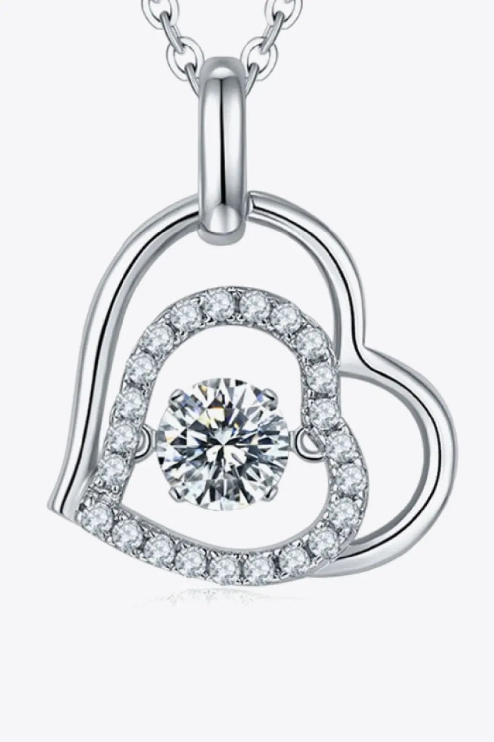 Moissanite Heart Pendant Necklace by Partner Labels