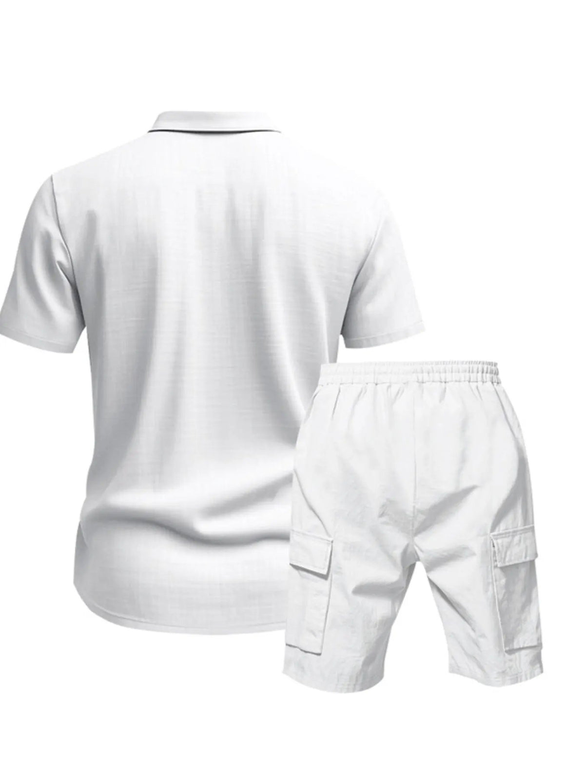 Men's Full Size Button Up Shirt and Shorts Set Plus Size by Trendsi