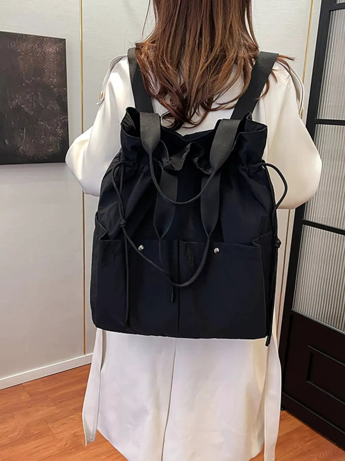 Drawstring Closure Lightweight Backpack Bag by Partner Label