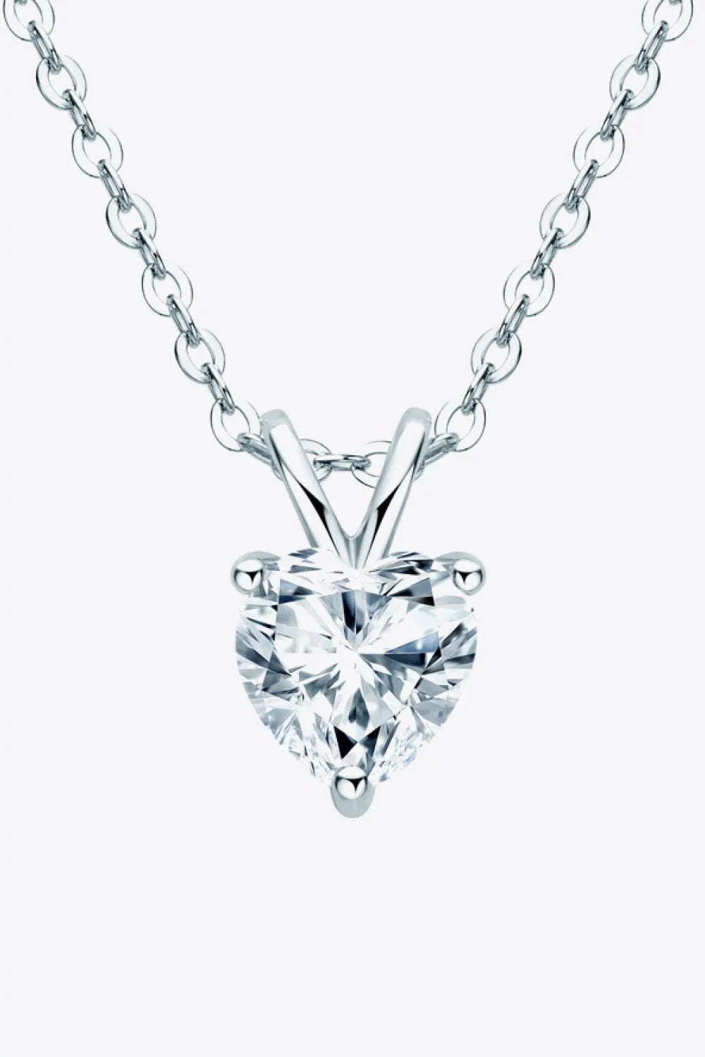 1 Carat Moissanite Heart-Shaped Pendant Necklace by Partner Labels
