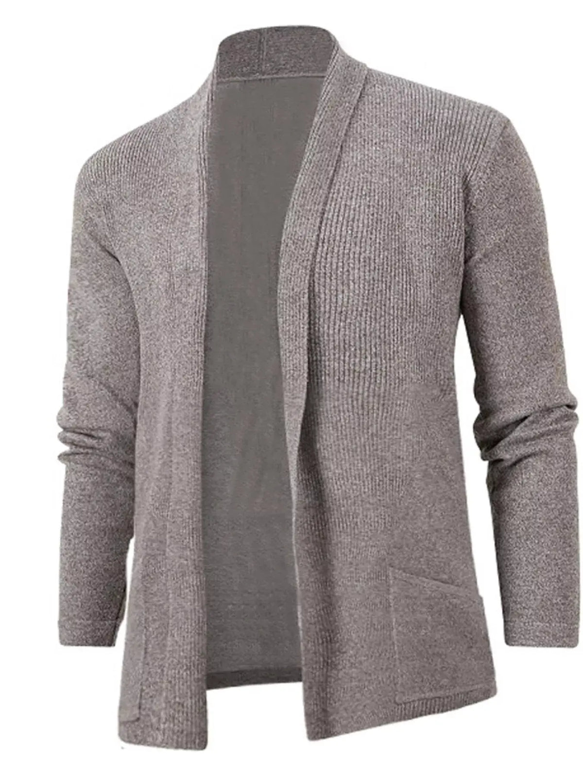 Men's Plus Size Long Sleeve Open Front Cardigan by Trendsi