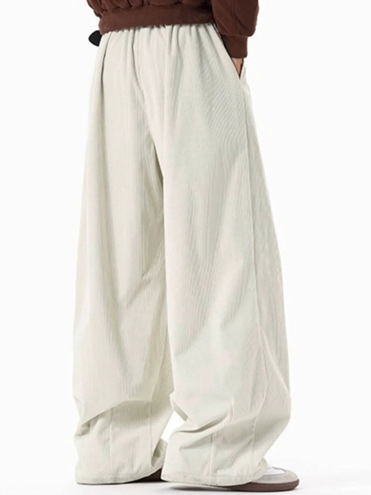 Men's Plus Size Pleated Detail Wide Leg Pants by Partner Label