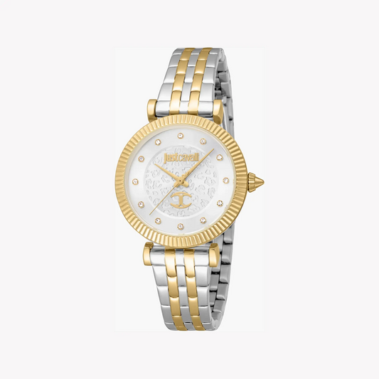 Just Cavalli Women's Two Tone Silver & Gold Watch, Silver Dial | Jc1l266m0055 by JUST CAVALLI