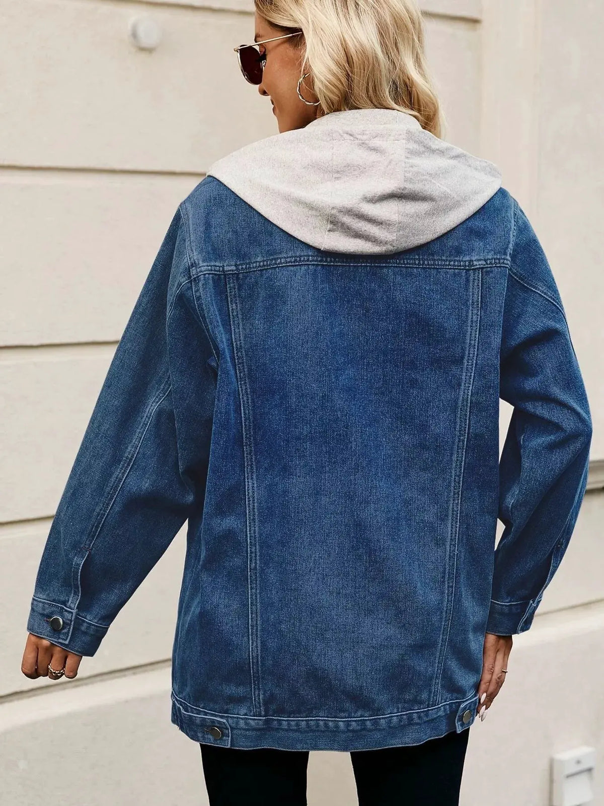 Button Up Long Sleeve Denim Jacket by Partner Label