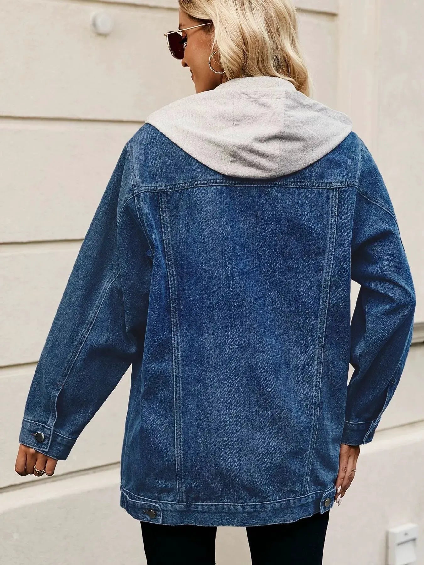 Button Up Long Sleeve Denim Jacket by Partner Label