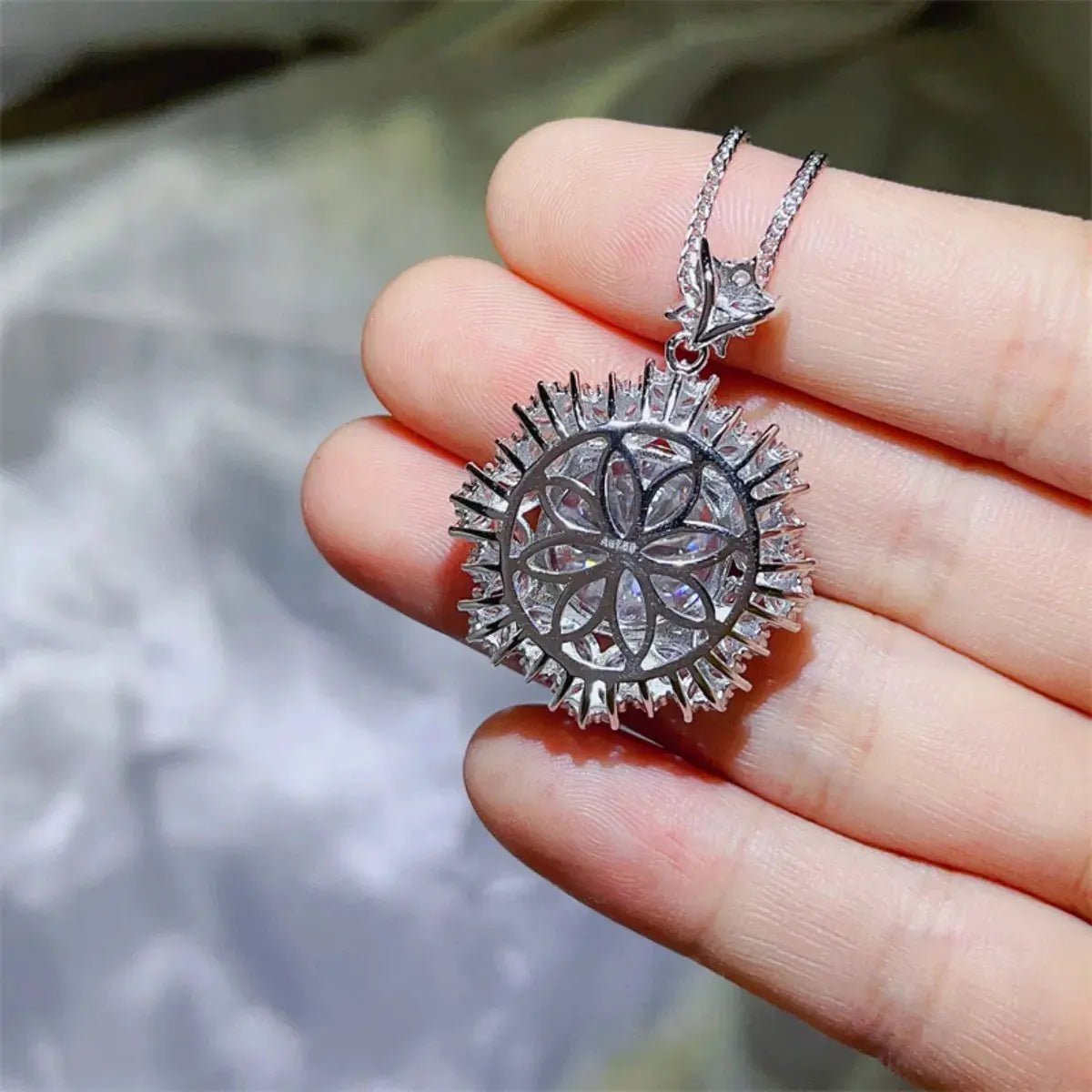 10 Carat Moissanite 925 Sterling Silver Necklace by Partner Labels