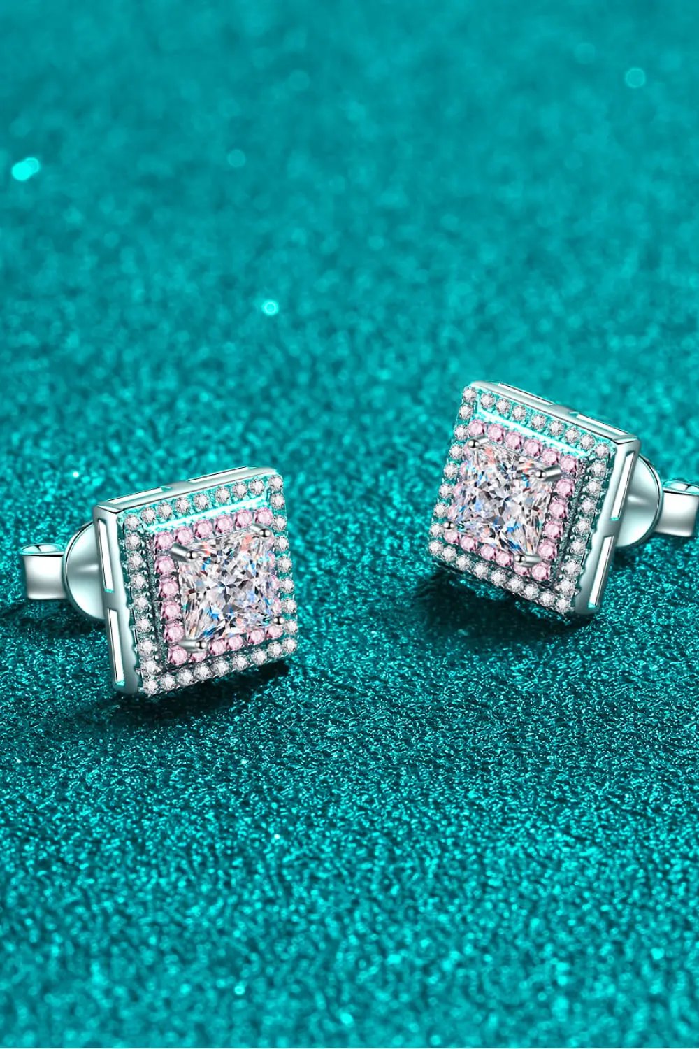 Moissanite Square Stud Earrings by Partner Label
