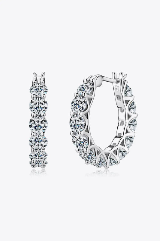 7.2 Carat Moissanite 925 Sterling Silver Earrings by Partner Label