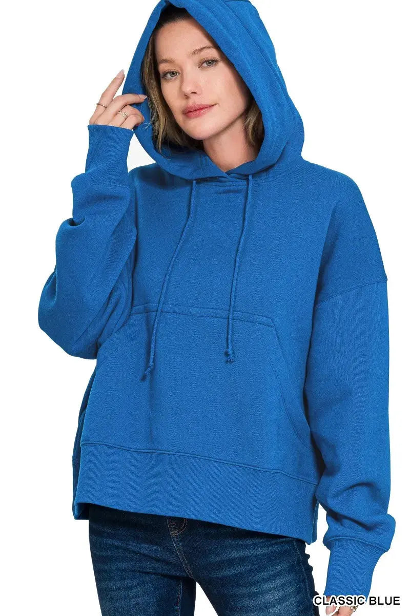 Zenana Oversized Fleece Kangaroo Pocket Hoodie by Zenana