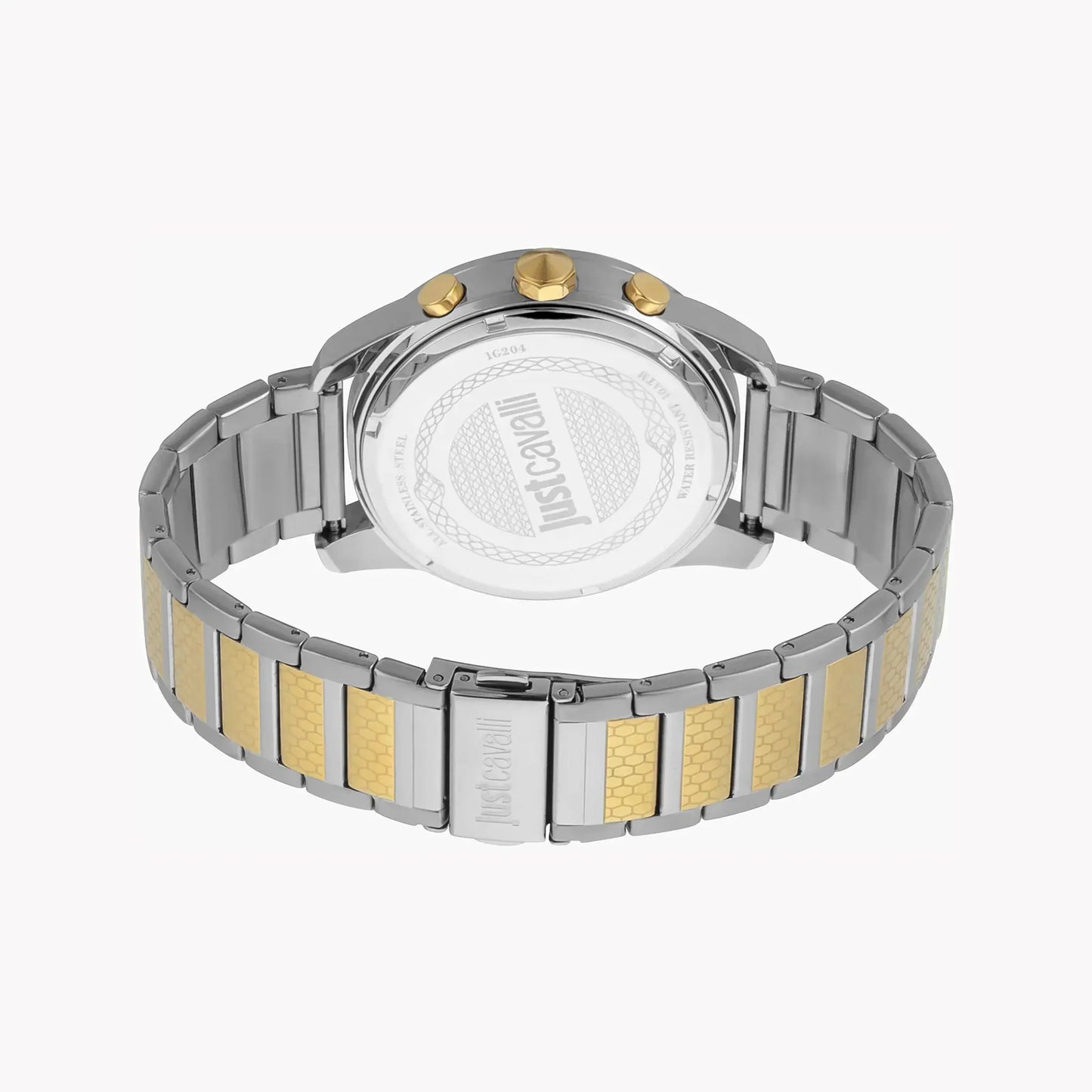 Just Cavalli Men's Silver & Gold Watch, Black Dial | Jc1g204m0075 by JUST CAVALLI