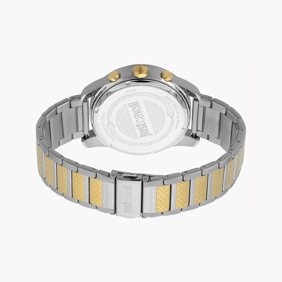 Just Cavalli Men's Silver & Gold Watch, Black Dial | Jc1g204m0075 by JUST CAVALLI