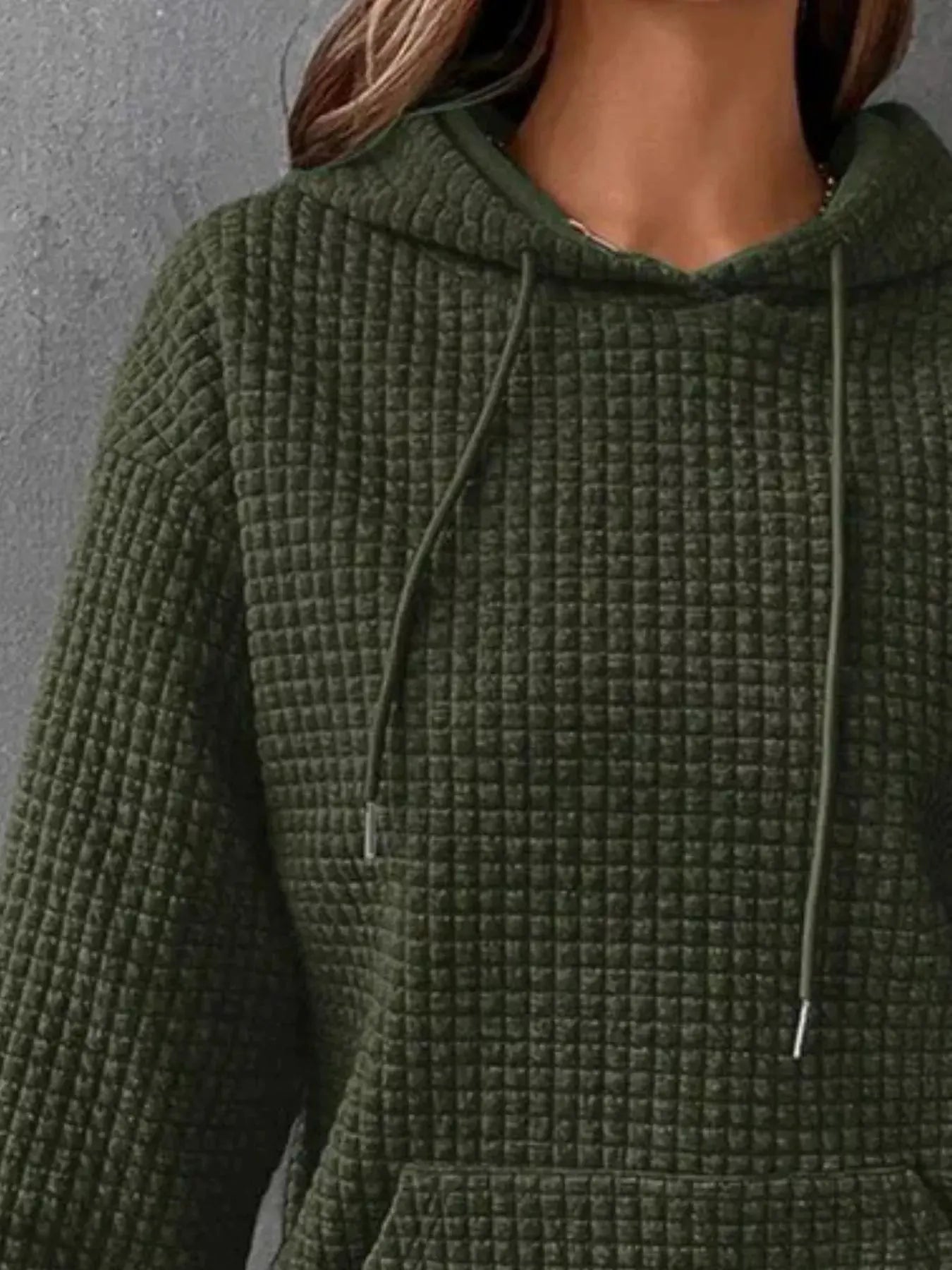 Full Size Textured Kangaroo Pocket Hoodie Plus Size | Partner Labels Selection by Partner Label