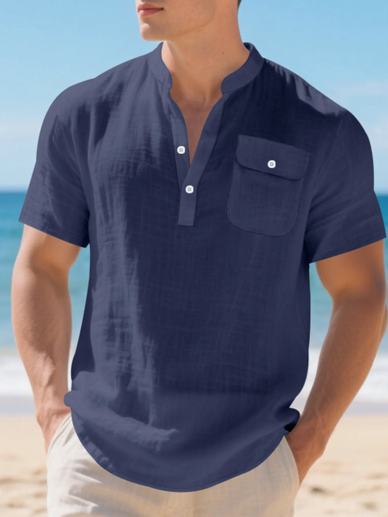 Men's Full Size Casual Short Sleeve Shirt Plus Size by Trendsi