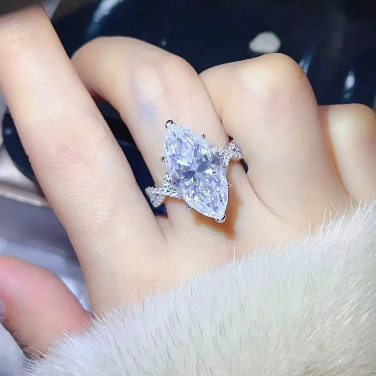 10 Carat Moissanite 925 Sterling Silver Ring by Partner Label