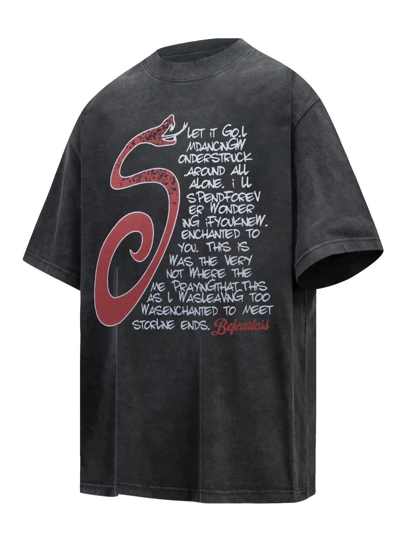Men’s Letter Round Neck Short Sleeve T‑Shirt | Partner Labels Selection by Partner Label
